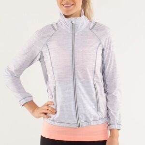 Lululemon Run: Nada Jacket in 
Commuter Denim White / Fossil sz 4